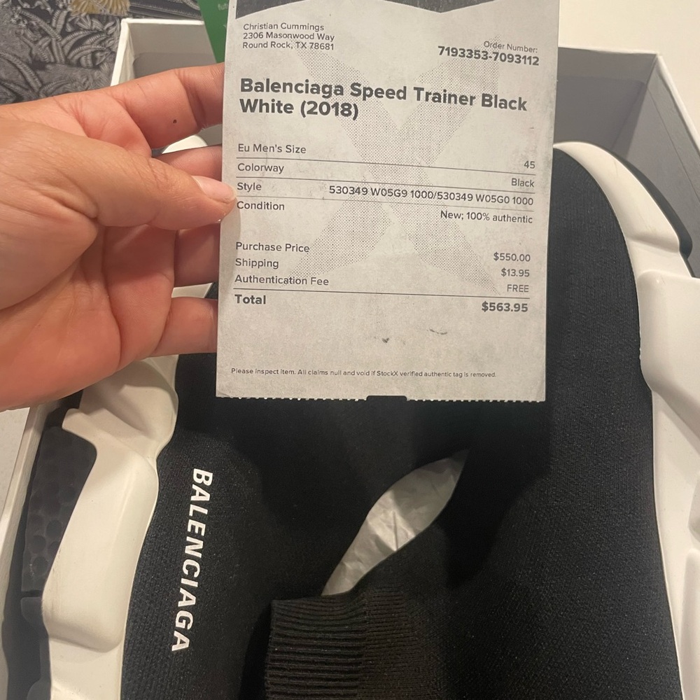 Balenciaga Black and White Sneakers - Picture 2 of 2